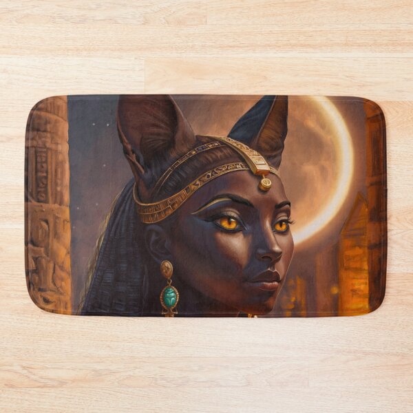 Item preview, This Fecund Land - Digital painting of Ancient Egyptian cat goddess Bastet designed and sold by EmilyDewsnap.