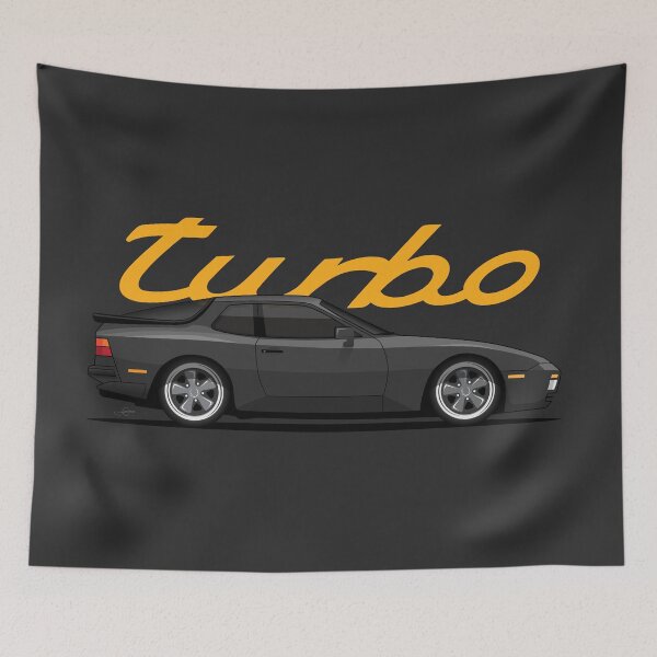 Item preview, Porsche 944 turbo retro Black Illustration designed and sold by blackdogshop.