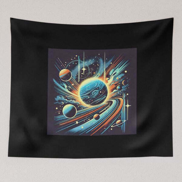Item preview, Glowing Planets and Distant Stars in a Futuristic Style designed and sold by Eiadlight.