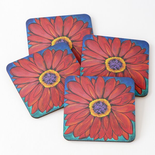 Item preview, Garden Glam Gerber Daisy Flower Painting designed and sold by Sharon Cummings Art.