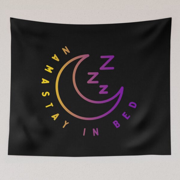 Item preview, Namastay in Bed, Intersex pride flag graphic, Crescent moon Graphic, Sleep, Yoga, Funny, selfcare, relax, pride, relax, chill, sleep mode,  designed and sold by PrideBeProud.