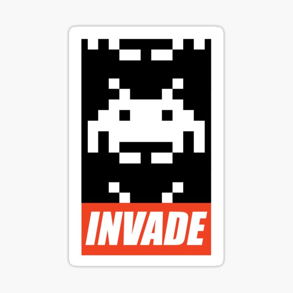 INVADE - Space Invaders Sticker