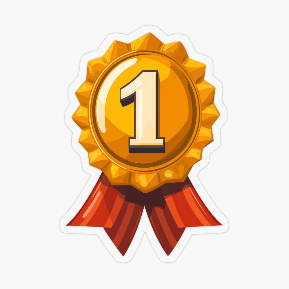 Transparent Sticker: 1st Place Golden Medal Cockade