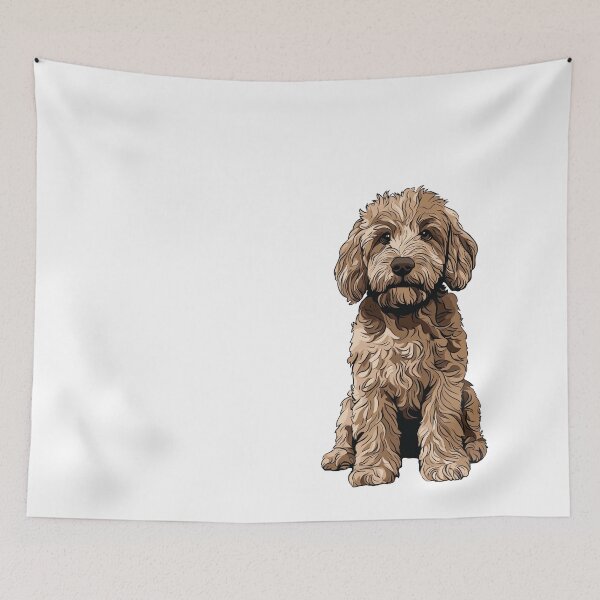 Item preview, Goldendoodle Dog Illustration designed and sold by whyitsme.