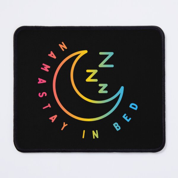 Item preview, Namastay in Bed, Pansexual pride flag graphic, Crescent moon Graphic, Sleep, Yoga, Funny, selfcare, relax, pride, relax, chill, sleep mode, designed and sold by PrideBeProud.