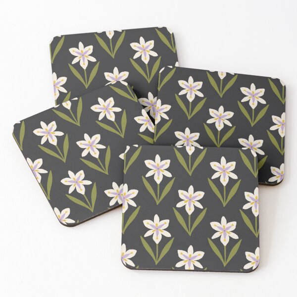 Item preview, African iris simple symmetric flower - Black designed and sold by Illustrated by Nat.