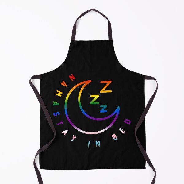Item preview, Namastay in Bed, Progress pride flag graphic, Crescent moon Graphic, Sleep, Yoga, Funny, selfcare, relax, pride, relax, chill, sleep mode, designed and sold by PrideBeProud.