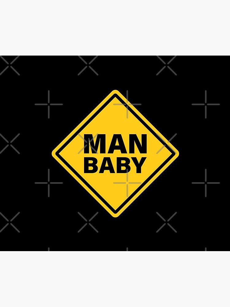 Thumbnail 6 of 6, Throw Blanket, Man Baby - Warning Sticker designed and sold by unrealindeed.