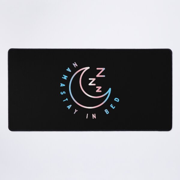 Item preview, Namastay in Bed, Transexual pride flag graphic, Crescent moon Graphic, Sleep, Yoga, Funny, selfcare, relax, pride, relax, chill, sleep mode, designed and sold by PrideBeProud.