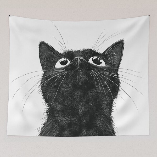 Item preview, Cute Black Pussycat Kitten In Vintage Distressed Look designed and sold by NikoDeeko.