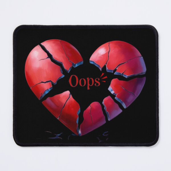 Item preview, Hearts break apart with the word “Oops” designed and sold by MadameSayCheese.