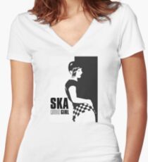 ska rude girl sexy girly punk music Women's Fitted V-Neck T-Shirt