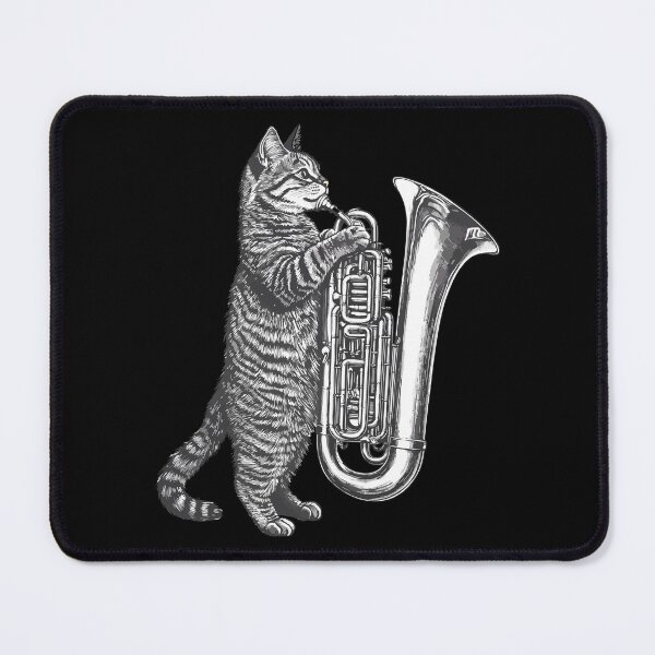 Item preview, Cat Playing Tuba Musical Instrument designed and sold by YalenArt.