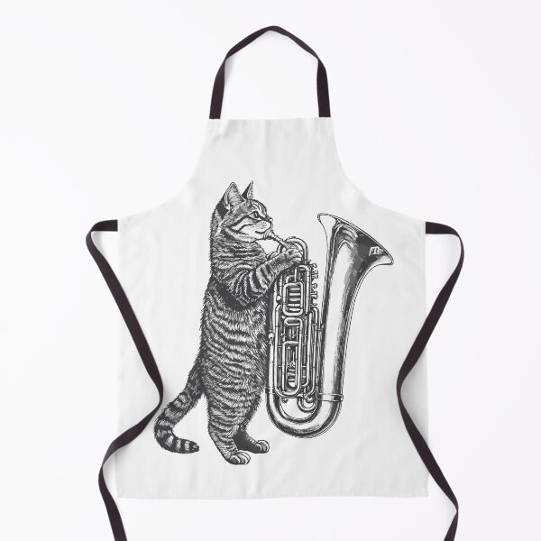 Item preview, Cat Playing Tuba Musical Instrument designed and sold by YalenArt.