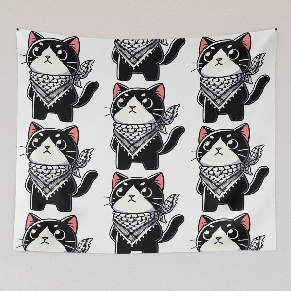 Item preview, Dignified cat wearing the keffiyeh designed and sold by FreshArtFusion.