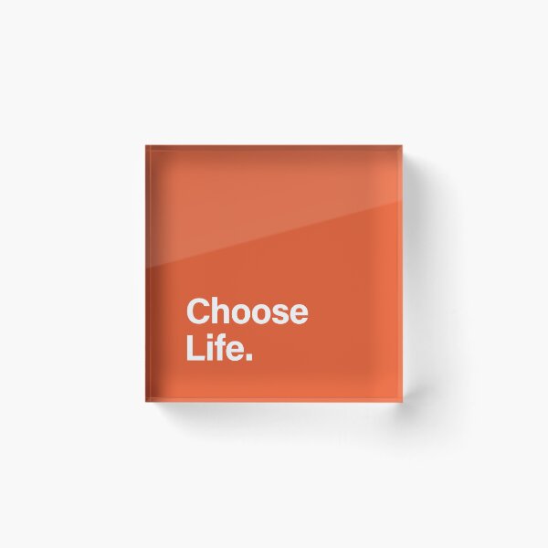 Item preview, Choose Life. Trainspotting - Square - Bottom Left Aligned - White & Orange designed and sold by unrealindeed.