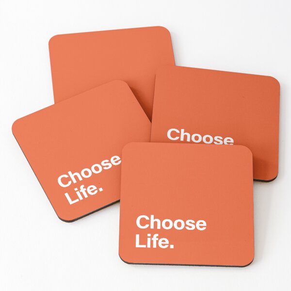 Item preview, Choose Life. Trainspotting - Square - Bottom Left Aligned - White & Orange designed and sold by unrealindeed.