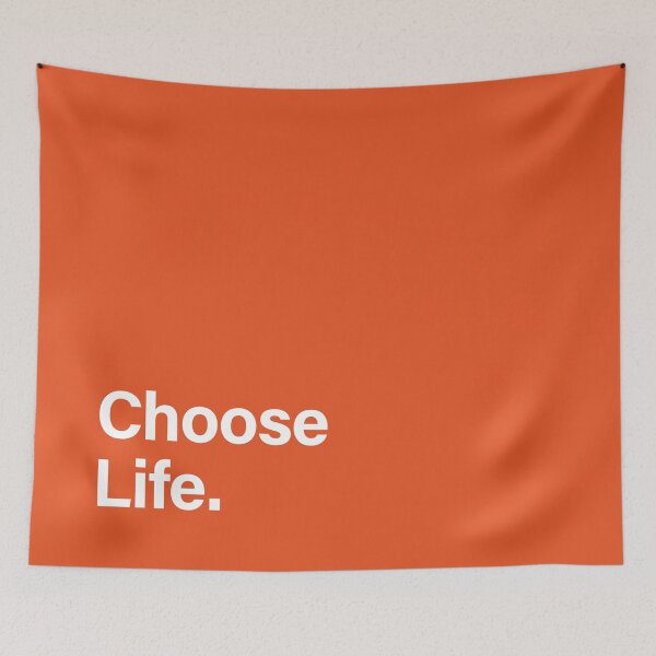 Item preview, Choose Life. Trainspotting - Square - Bottom Left Aligned - White & Orange designed and sold by unrealindeed.