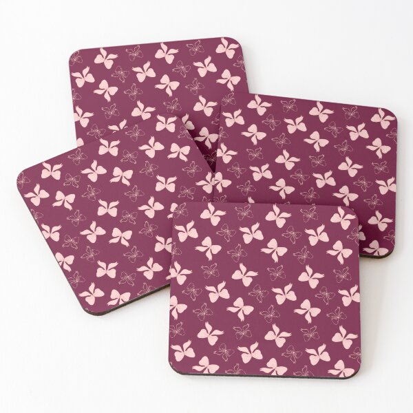 Item preview, Coquette Pink Bows in bright magenta red background designed and sold by JasmineGDesigns.