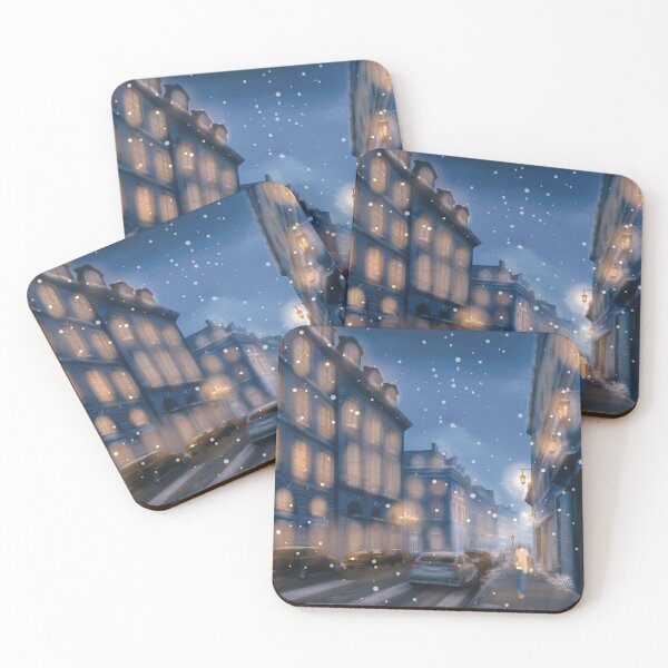 Item preview, Winter Nights: Snowy Street Illustration Timelapse ❄️ designed and sold by renatteart.
