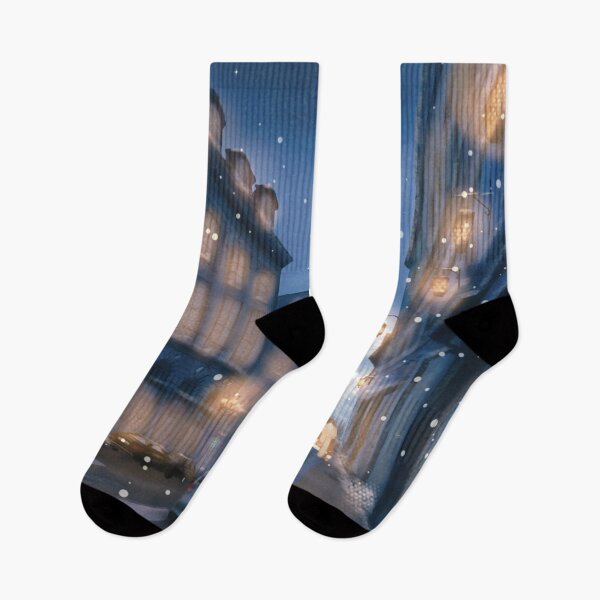 Item preview, Winter Nights: Snowy Street Illustration Timelapse ❄️ designed and sold by renatteart.