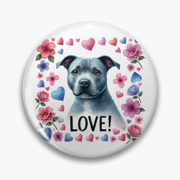 Item preview, Blue Staffy Love Colorful Watercolor designed and sold by MaedK.