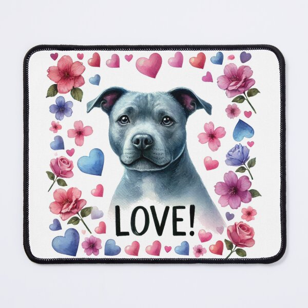 Item preview, Blue Staffy Love Colorful Watercolor designed and sold by MaedK.