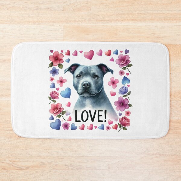Item preview, Blue Staffy Love Colorful Watercolor designed and sold by MaedK.