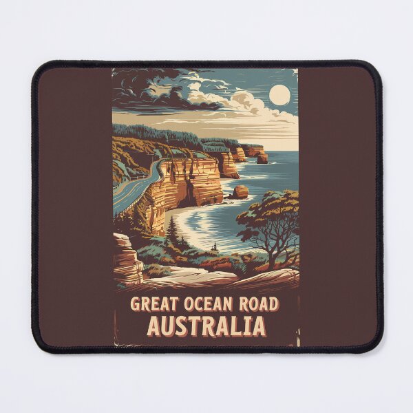 Item preview, Great Ocean Road Australia Illustration Travel Art Vintage designed and sold by KrisSidDesigns.