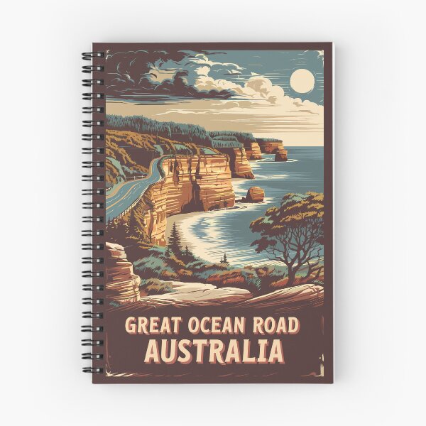 Item preview, Great Ocean Road Australia Illustration Travel Art Vintage designed and sold by KrisSidDesigns.