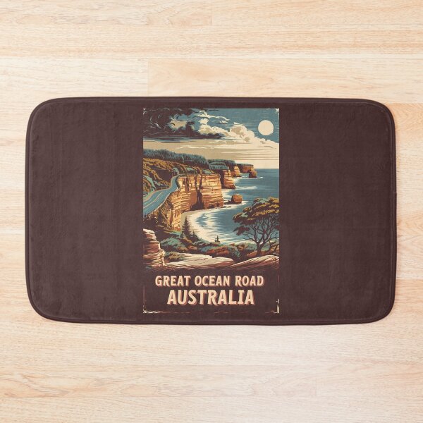 Item preview, Great Ocean Road Australia Illustration Travel Art Vintage designed and sold by KrisSidDesigns.