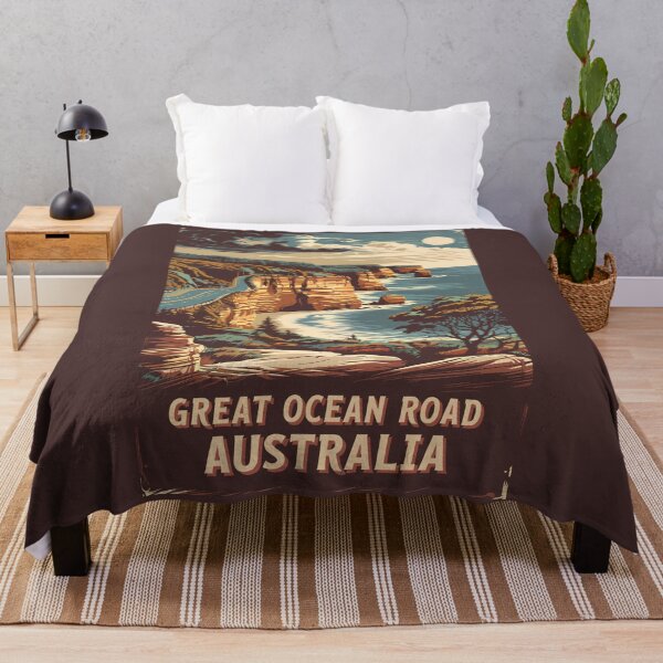 Item preview, Great Ocean Road Australia Illustration Travel Art Vintage designed and sold by KrisSidDesigns.