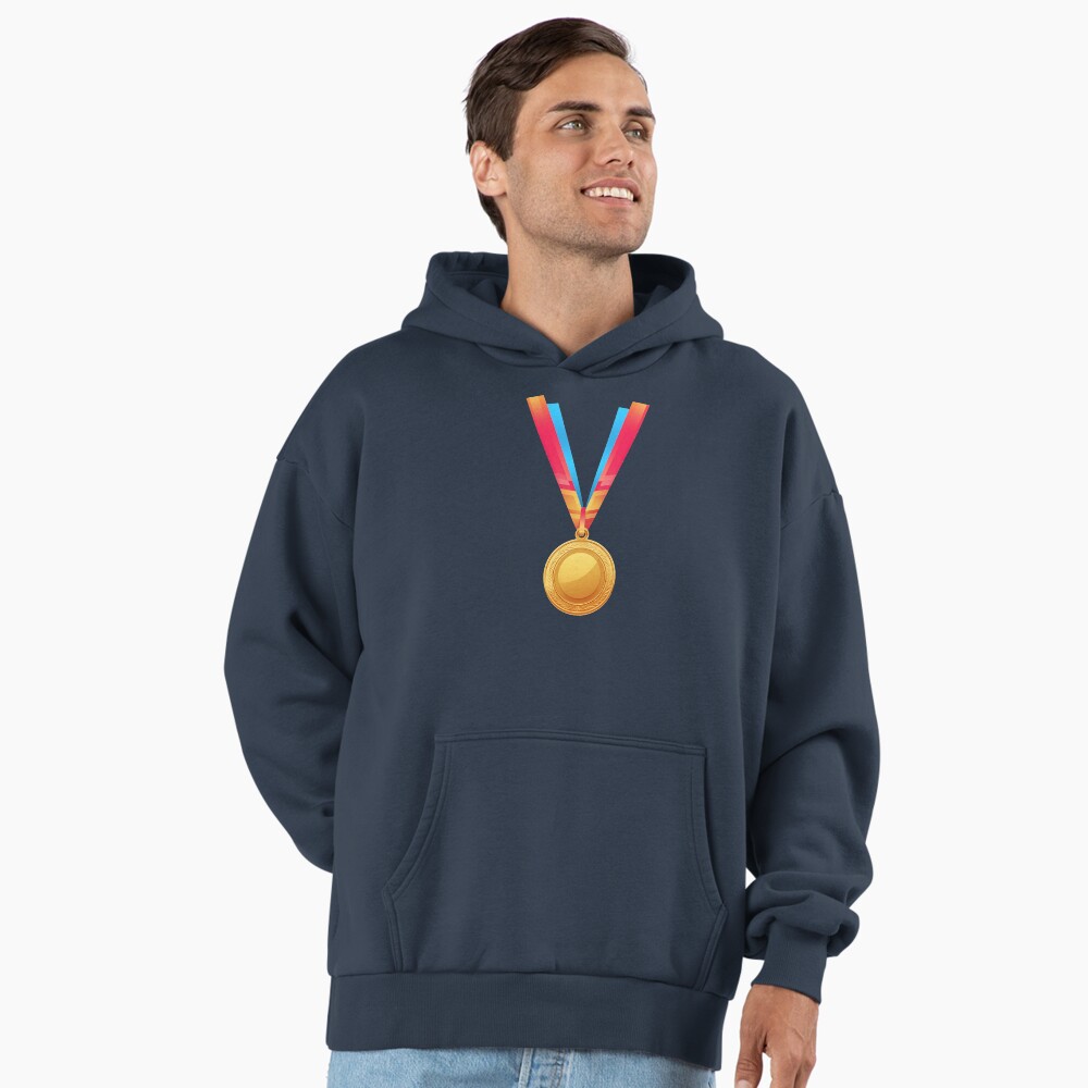 Premium Oversized Hoodie Golden Medal First Place Medalist Award Winner