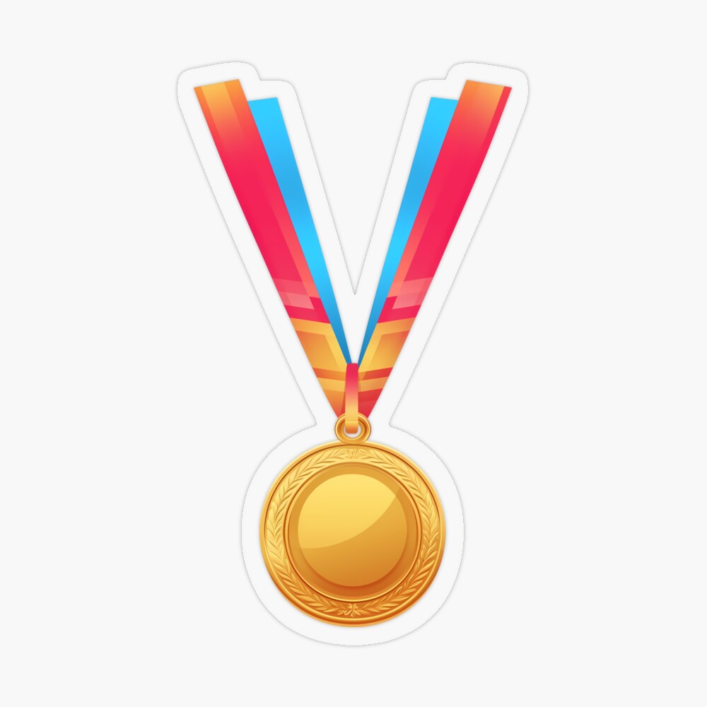 Transparent Sticker: Golden Medal First Place Medalist Award Winner