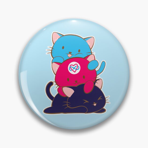 Item preview, Poly Pride Infinity Heart Subtle LGBTQ Polyamory Pride Flag Kawaii Cats Stack designed and sold by Irene Koh.