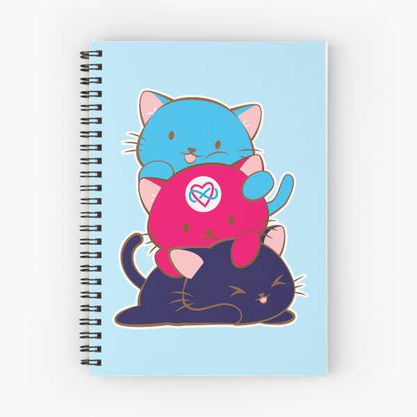 Item preview, Poly Pride Infinity Heart Subtle LGBTQ Polyamory Pride Flag Kawaii Cats Stack designed and sold by Irene Koh.