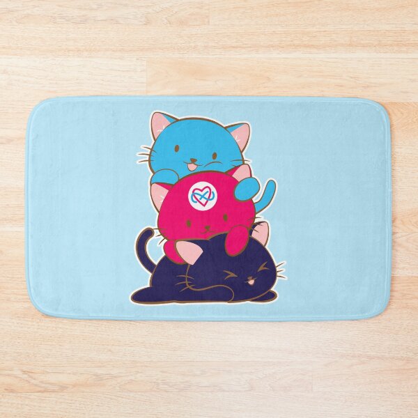 Item preview, Poly Pride Infinity Heart Subtle LGBTQ Polyamory Pride Flag Kawaii Cats Stack designed and sold by Irene Koh.