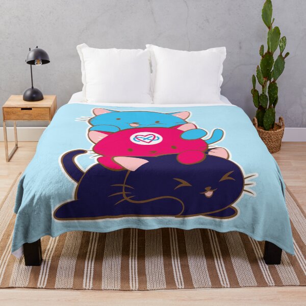 Item preview, Poly Pride Infinity Heart Subtle LGBTQ Polyamory Pride Flag Kawaii Cats Stack designed and sold by Irene Koh.