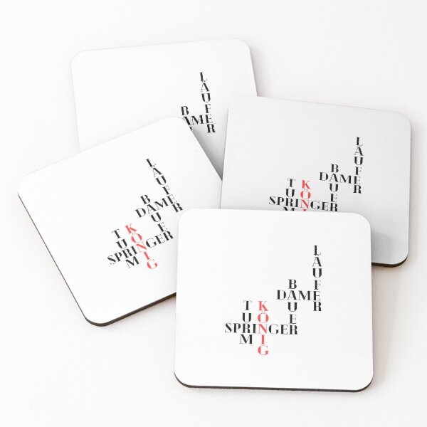 Item preview, Chess figures crossword in German - Chess design in white, black and red designed and sold by Chess64.