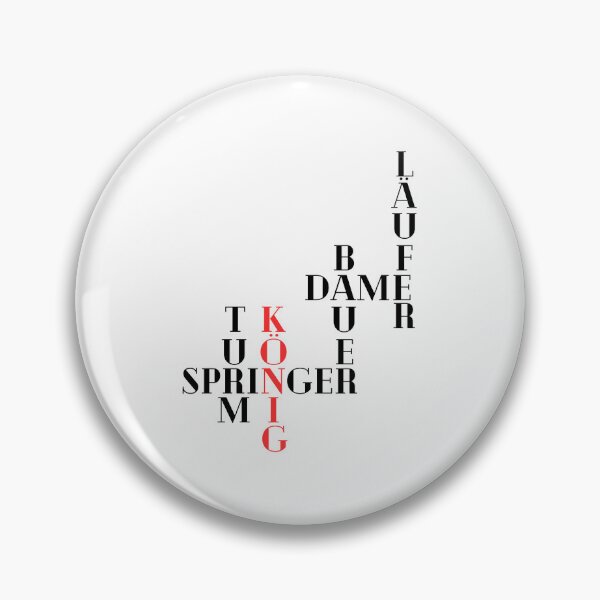 Item preview, Chess figures crossword in German - Chess design in white, black and red designed and sold by Chess64.