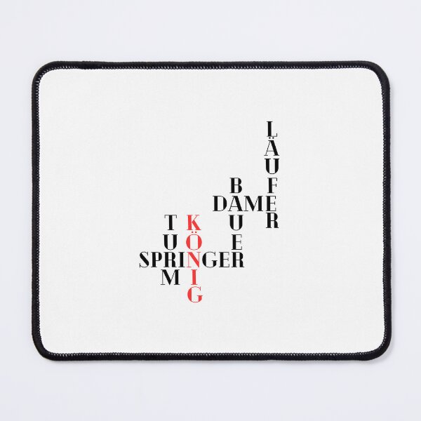 Item preview, Chess figures crossword in German - Chess design in white, black and red designed and sold by Chess64.