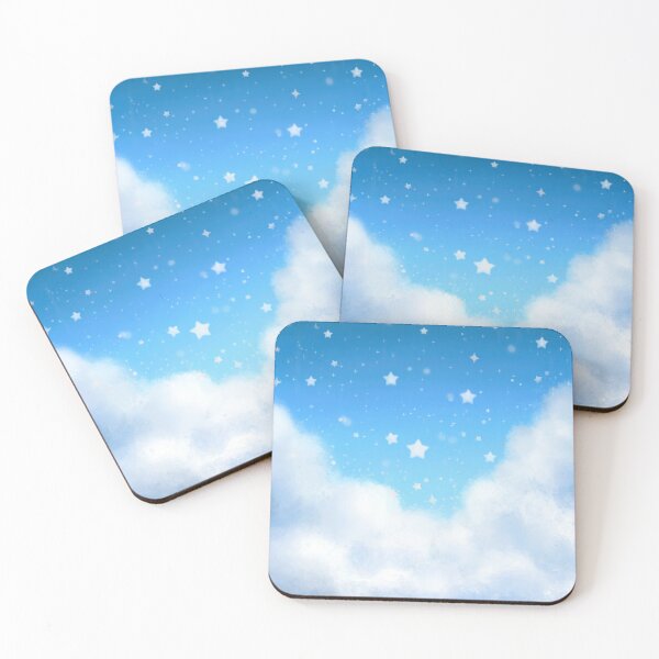 Item preview, White puffy clouds w/ starry sky designed and sold by AquariusGems.
