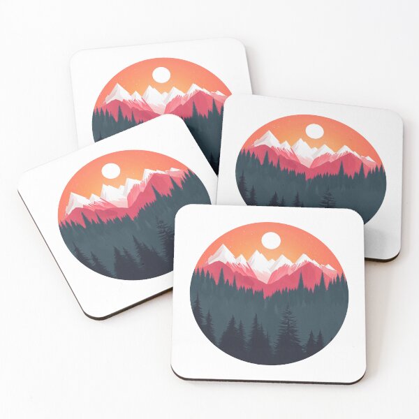 Item preview, Minimalist Sunset Landscape Mountain National Park designed and sold by PandaKunst.