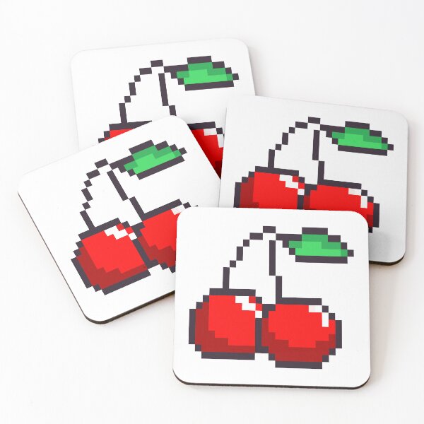 Item preview, pixel retro pair of cherries sticker. designed and sold by shmugytopy.