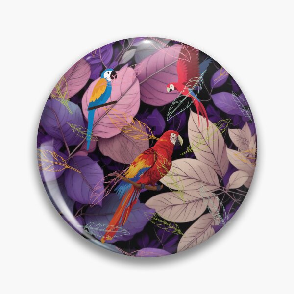 Item preview, Colorful Parrots in a Vibrant Foliage Background" designed and sold by Graphollio-shop.