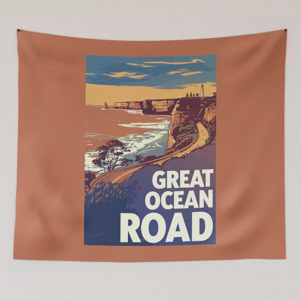 Item preview, Great Ocean Road Travel Art Vintage designed and sold by KrisSidDesigns.
