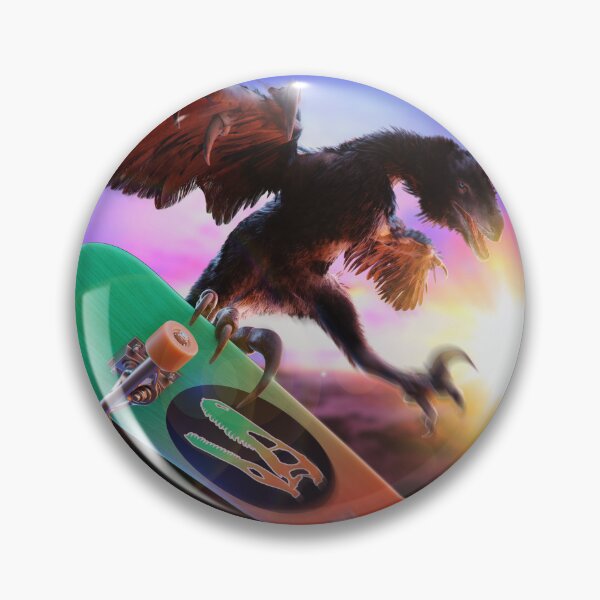 Item preview, Deinonychus Skatin' (With Background)  designed and sold by CoolioArtRedbubble.