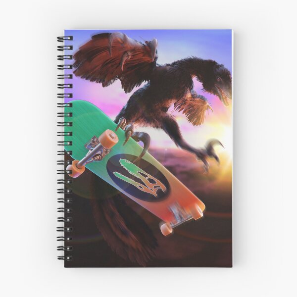 Item preview, Deinonychus Skatin' (With Background)  designed and sold by CoolioArtRedbubble.