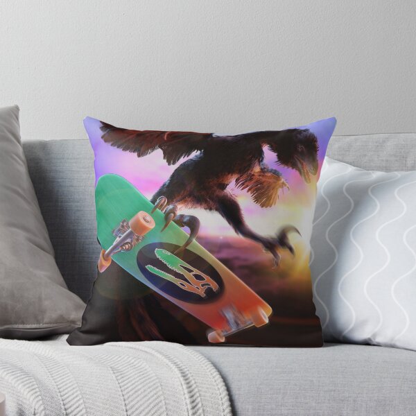 Item preview, Deinonychus Skatin' (With Background)  designed and sold by CoolioArtRedbubble.