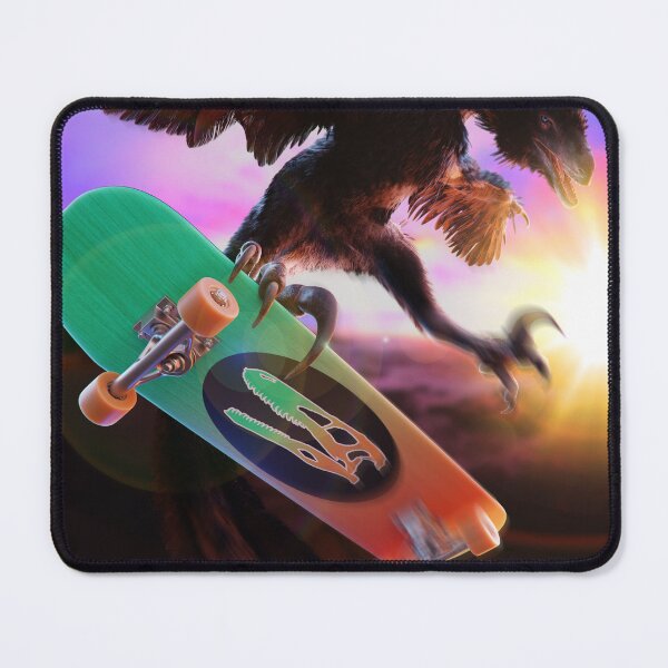 Item preview, Deinonychus Skatin' (With Background)  designed and sold by CoolioArtRedbubble.